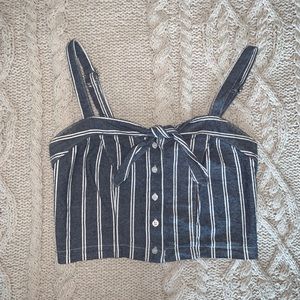 denim striped Brandy Melville crop top
